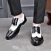 Euro Step Beijiang Wolf Spring Shoes New Brogue Carved Large Size Color Block Trendy Versatile Youth Men's Business Fashion_vogvips.com