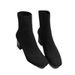 Autumn Winter Small 31 32 33 Knitted Short Square Toe Internet Celebrity Slim Boots Versatile Chunky Heel Large Size_vogvips.com
