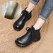 ShoeVault Vintage Handmade Lace-Up Chunky Short For Women Thick Sole Martin 2024 Autumn New High-Top Mom Shoes Leather Boots_vogvips.com