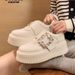 Suyinyin Microfiber Diamond Buckle Wear-resistant Rhinestone Thick Sole Casual Sports Board For Women, White With_vogvips.com
