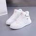 Women's Casual Sneakers Winter Ins Fashion Flat Shoes With Faux Fur Lining Cross Strap Low Top Platform Shoes For Daily Wear_vogvips.com
