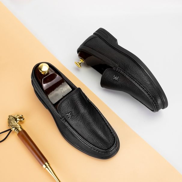 2022 Summer First Layer Sheepskin New Formal Business Leather Men's Style Casual Versatile Slip-On Shoes_vogvips.com