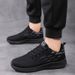 Euro Step Sports Spring Summer New Mesh Breathable Lightweight Men's Trendy Running Shoes Black Fabric_vogvips.com