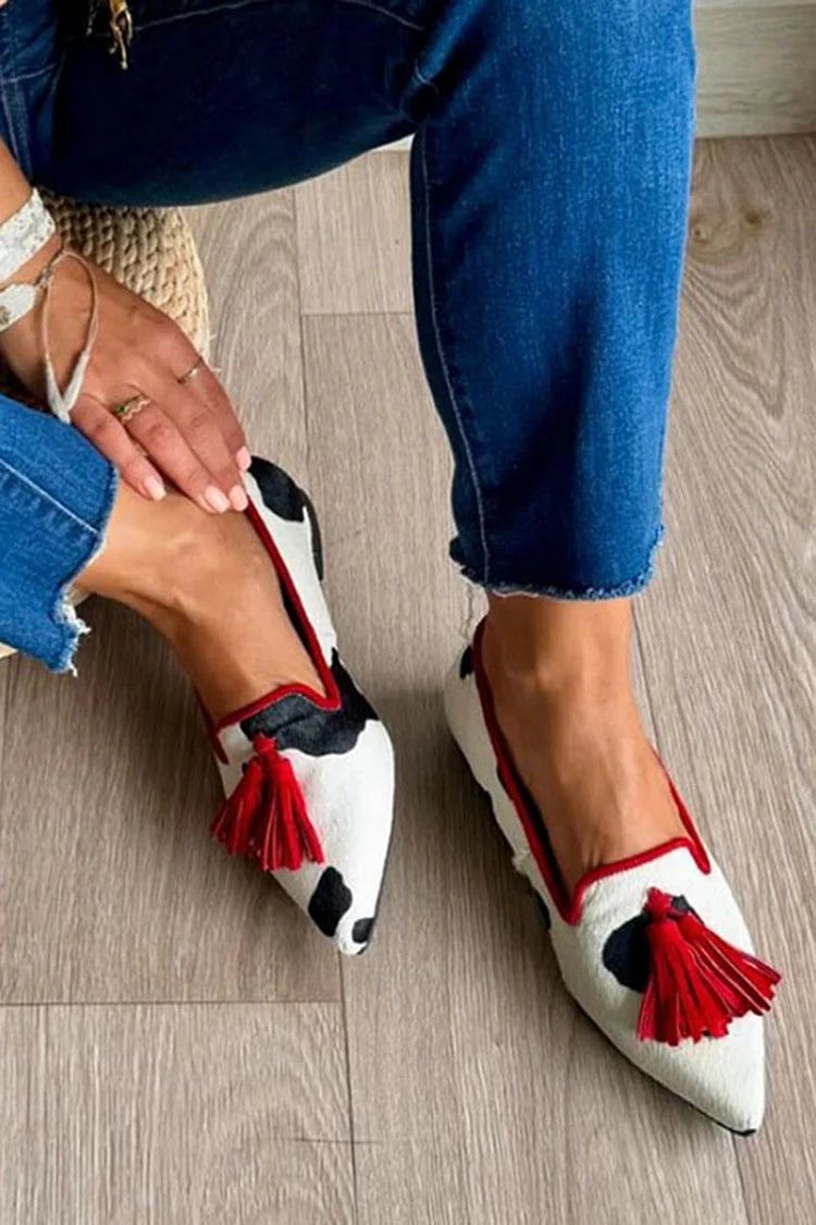 Spring and fall new fashion pointy Muller shoes 40-43 size leopard print casual single shoes_vogvips.com