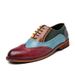 Euro Step 2020 New Large Size Brogue Leather For Men British Korean Style Business Formal Color Block Trendy Shoes_vogvips.com