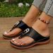 New Plus Size Women's Flip Flops For Casual Wear, Comfortable And Thick Soled Rhinestone Beach Sandals_vogvips.com