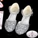 26ss Leather Girls' High Heels Little Girl Piano Crystal Dress Show Performance Princess Children's Shoes Girls'_vogvips.com