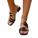 European And American Foreign Trade Large Size Sandals 2025 Spring Summer New Cross-Border Color Block Fashion High_vogvips.com