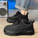 Spring New Breathable Work Men's Trendy Versatile Thick Soled Sneakers Casual Black Board Shoes_vogvips.com