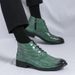 European Warm Series Large Size Autumn Winter New Fashion British Style Men's Casual Leather Shoes Trendy Ankle Boots_vogvips.com