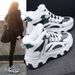 7815 White Sneakers For Women 2023 New Black Versatile Leather Panel Autumn Winter Fleece Lined Flat High-top Sports_vogvips.com
