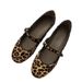 Autumn And Winter Ultra Soft Sole Leopard Print Mary Jane Single Shoes For Women Ballet Style Flat Bottomed Buckle Scoop Shoes Tods Shoes_vogvips.com