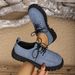 Women's Lace up Denim Platform Loafers Chunky Heel Retro Low Top Single Shoes plus Size Autumn New Style_vogvips.com
