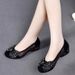 Mesh Breathable Non-slip Single Shoes Women's Low-heeled Bow Doudou Shoes Hollow Bag Head Sandals Women_vogvips.com