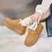 Thick-Soled Fleece-Lined For Women 2024 New Genuine Leather Autumn Winter Loafers Cotton Shoes Warm Snow_vogvips.com