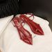 MTX Grape Mom Style Elegant Wedge Pointed Personality High Heel One Strap Open Toe Buckle Sandals For Women_vogvips.com