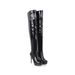 New Patent Leather Knight Over-the-Knee Long Pole Dance Platform Heel Women's Shoes Size 32-48 Boots_vogvips.com