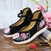 Women's Casual Single Shoes, High Heels, Embroidered Cloth Shoes With Raised Sloping Heels_vogvips.com