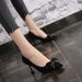 European And American Fashion Bow High-heeled 2025 Spring New Style Stiletto Pointed Toe Women's Shallow-cut Elegant_vogvips.com