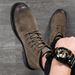 2025 New Versatile High-Top Men's Shoes, Leather Mid-Calf Boots, Fleece Lining_vogvips.com