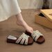 French Pearl Flat Bottom Sandals for Women Summer Outdoor Wear New Style Fairy Small Fragrance Fashion Beach Slippers_vogvips.com