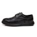 Euro Step Brogue Casual New Genuine Leather Business Work Shoes With Carved Pattern For Young Men In Large Sizes_vogvips.com