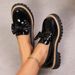 European And American Foreign Trade Retro Large Size Bow Low Top Single Shoes For Women British Style Fashion Round Toe_vogvips.com