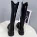 V-Cut Long Slimming Soft Leather Over-the-Knee High Petite Knight Stretch Slim Boots_vogvips.com