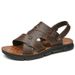 2025 New Slippers Dual-use Beach Sandals Men's Leather Outdoor Hiking Soft Sole_vogvips.com
