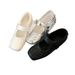 Women's Silver Velcro Ballet Flat Mary Jane Casual Shoes Style Sheepskin Version New Sports_vogvips.com