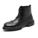European Warm Series 2025 Winter New British Style Martin Thick Sole Mid-top Leather Lace-up Fleece-lined Side Zipper Men's Boots Trendy_vogvips.com