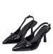 2026 New Season Pointed-toe Closed-toe Sandals For Women With Thin Heels, Metal Buckle Straps, Black, Elegant And_vogvips.com