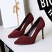 8366-8 French Elegant Suede Bow High Heels Stiletto Waterproof Platform Fashion Women's Slimming Single Shoes_vogvips.com