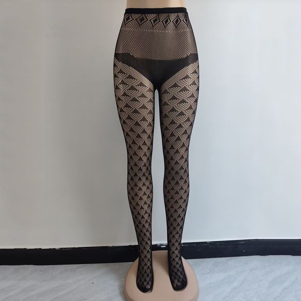 Silk Stockings Hollow Floral Fishnet Stockings Y2k Fishnet Stockings Black Sexy Bottoming Socks_vogvips.com