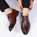 Cross-Border Business Formal British Brogue Casual European Style Leather Crocodile Pattern Pointed Toe Loafers Trendy_vogvips.com