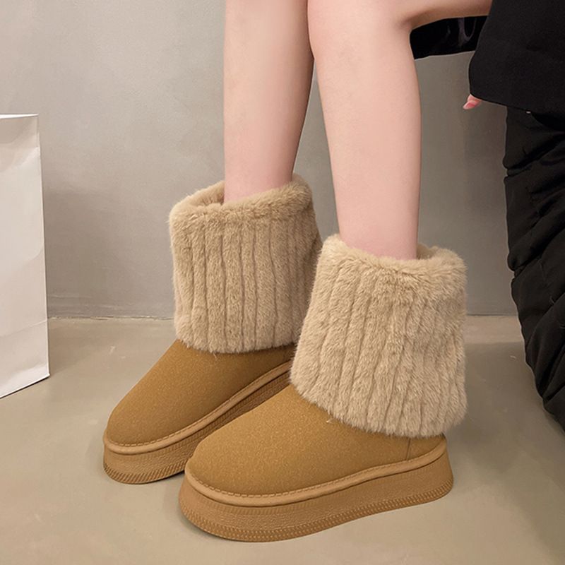 Women's Platform Snow Boots – Fleece Lined Short Winter Boots (Non-Slip & Waterproof)_vogvips.com