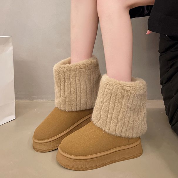 Women's Platform Snow Boots – Fleece Lined Short Winter Boots (Non-Slip & Waterproof)_vogvips.com