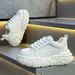 Men's Fashionable Solid Color Platform Height Increasing Leather Low Top Lace Up Casual Shoes For Spring And Autumn, White Shoes For Students_vogvips.com