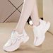 2025 Spring And Autumn Sneakers New Four Seasons Casual Running Korean Style Leather White Women's Dad Shoes_vogvips.com