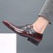 2025 New Pointed Toe British Style Leather With Buckle Low Heel Single Large Size Men's Slip-On Shoes_vogvips.com