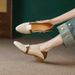 Soft Sole 2025 New Fashionable Summer And Autumn Dual Wear Single Shoes For Women, Breathable Pointed, Color Blocked,_vogvips.com