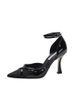 2022 New Autumn Mesh Pointed Toe Stiletto Buckle Sandals Black One-Strap High Heels Sexy Niche Single Shoes_vogvips.com