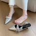Niche High Heels Red Closed-Toe Sandals Fairy 2025 New Spring Summer Black French Pointed Toe Single Shoes_vogvips.com