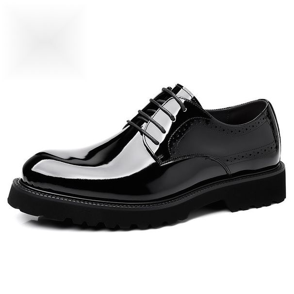 Dragonfly brand leather genuine business style formal men's shoes, patent leather, glossy surface, thick sole,_vogvips.com