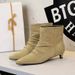 2887-1 French Retro Pointed Toe Versatile Slim Stylish Single Fashion Ruched Stacked Boots, Women's Short Boots_vogvips.com