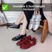 Ballet Flats Retro Cross Strap Low Cut French Red Invisible Height Increasing Casual Shoes Women's ZA2026 Taller Look_vogvips.com