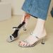 High Slippers For Women 2025 New Summer Fashion Silver Outdoor Thin Heel One-Strap Elegant Square Toe Sandals_vogvips.com