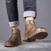 Winter High-Top Martin Genuine Leather, Thick-Soled, Casual, Fleece-Lined, Warm Wool Cotton Men's Short Boots, Trendy_vogvips.com