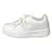 All White Faux Leather Platform Skate Sneakers Lace Up Breathable Low Top Casual Walking Shoes For Women_vogvips.com