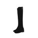 Over-the-Knee Long For Women 2024 Autumn Winter New Fleece-Lined Slimming High Chunky Heel Suede Stretch Slim Boots_vogvips.com